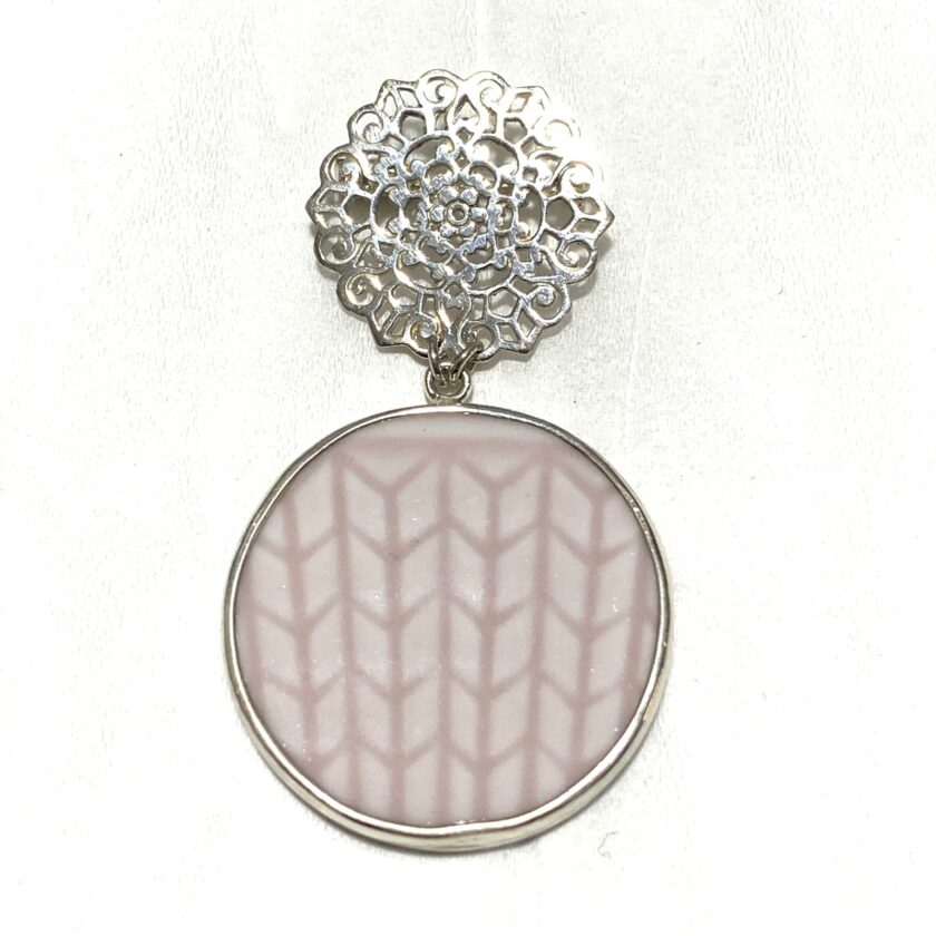 ARTISTICA Flower of Life Brooch with Plate Porcelain