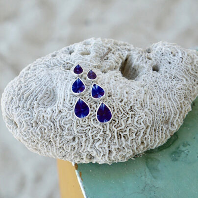ARTISTICA Blue Tulip Long Earring - Gambar 2