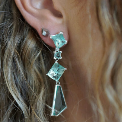 ARTISTICA Dangling Long Earring with Recycle Glass - 画像 (2)